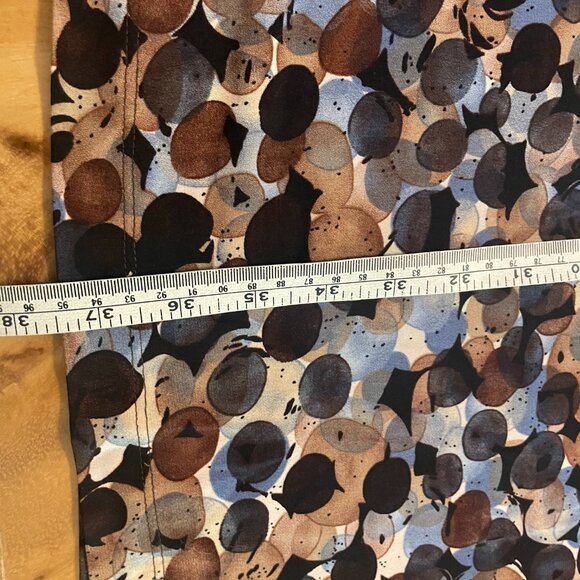 Connected Apparel Body Con V Deck Dress Half Sleeve Brown Gold Greys Size 10 - Picture 8 of 9